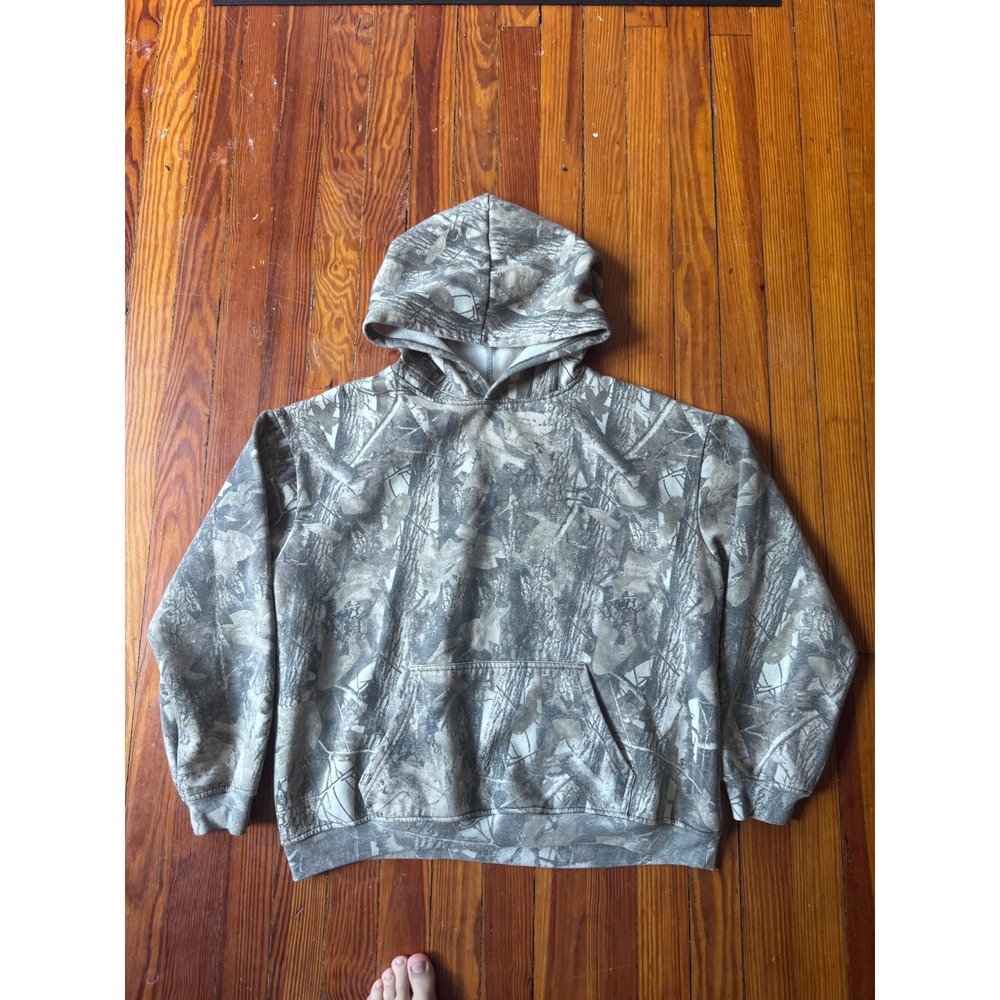 Unbranded Camo Hoodie Mens Medium Real Tree Style Camouflage Fleece Pullover